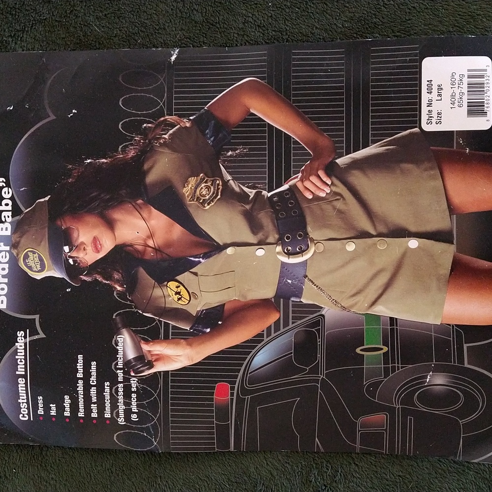 Halloween 4 PC Button Down Border Babe Outfit